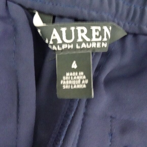Ralph Lauren Dress Jogger Pants Women's Size 4 Blue Elastic Waist Ribbed Cuffs - Picture 9 of 11